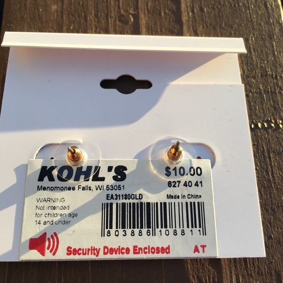 LC Lauren Conrad Gold Colored Cat Earring Studs - Picture 4 of 5